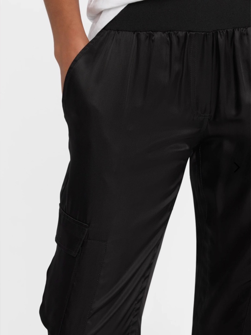 Cinq à Sept Black Satin Jogger Pants Tous Les Jours Giles Small